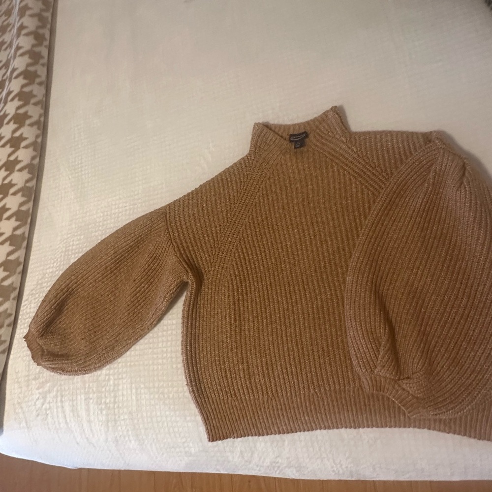 Scoop size L. Camel Cowl Neck Sweater